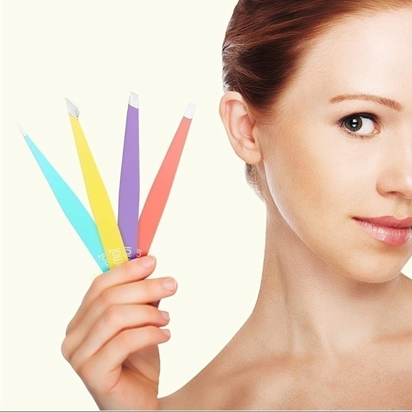 NEW-4PC Multi Color Precision Hi Qlty Stainless Steel Tweezer Set & Leather Case - Picture 6 of 7